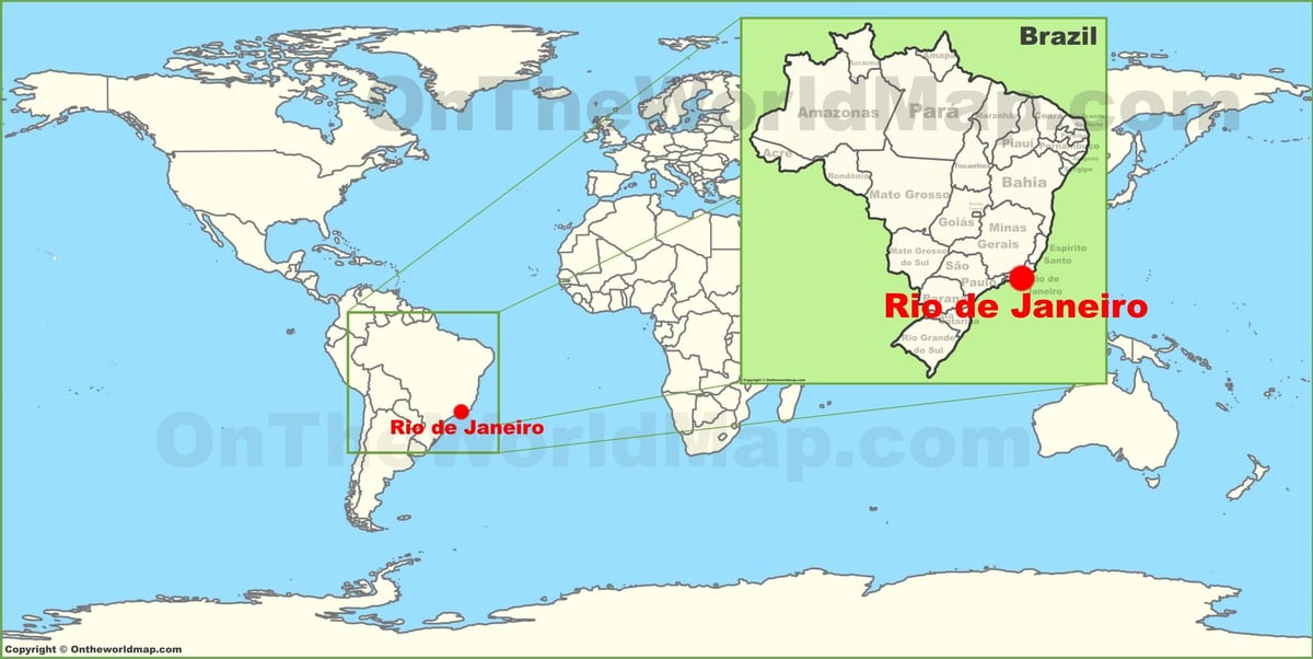 mapa świata w Rio de Janeiro, Brazylia
