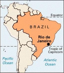 Rio de Janeiro w Brazylii mapa