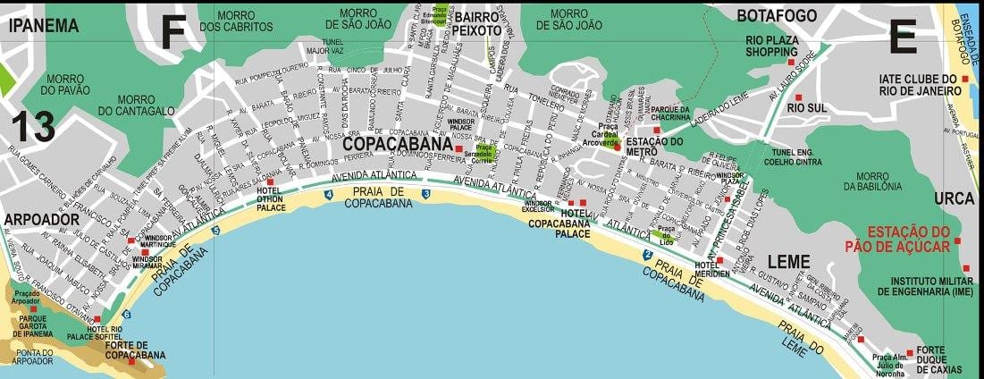 copacabana Rio de Janeiro mapie