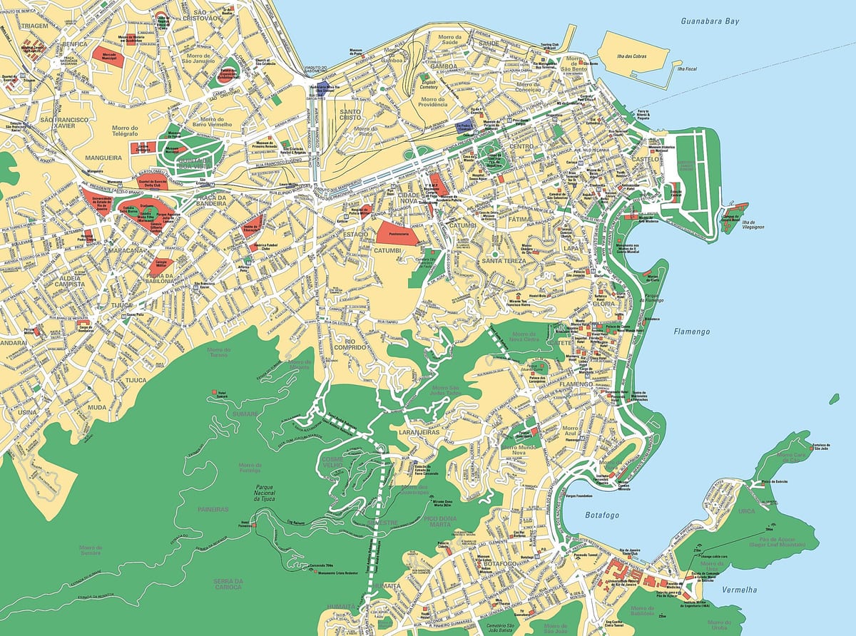 Rio de Janeiro mapie przedmieście