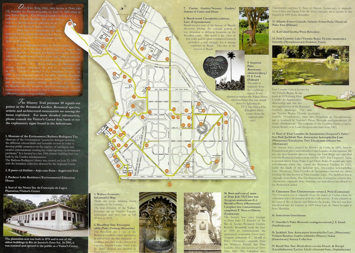 mapa ogrodu botanicznego w Rio de Janeiro 