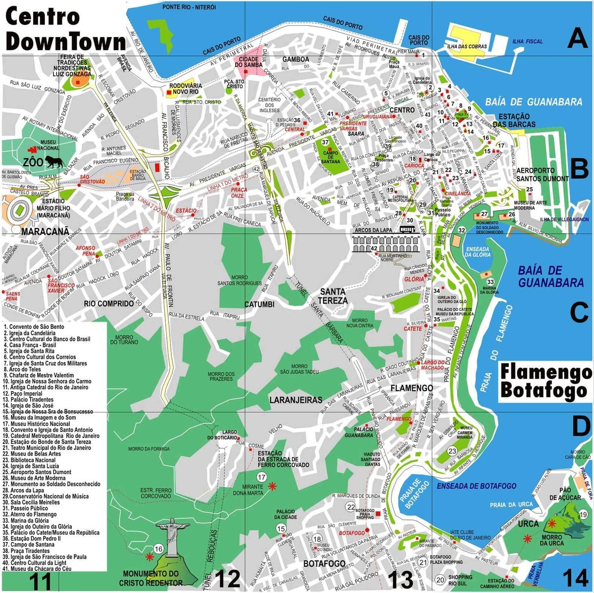 Rio de Janeiro pomnik mapie