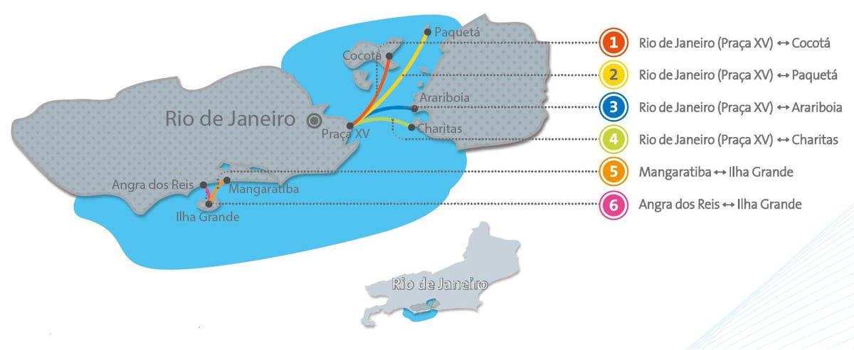 Rio de Janeiro na mapie łodzi