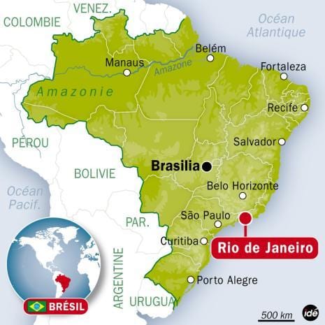 gdzie jest Rio de Janeiro, Brazylia na mapie świata