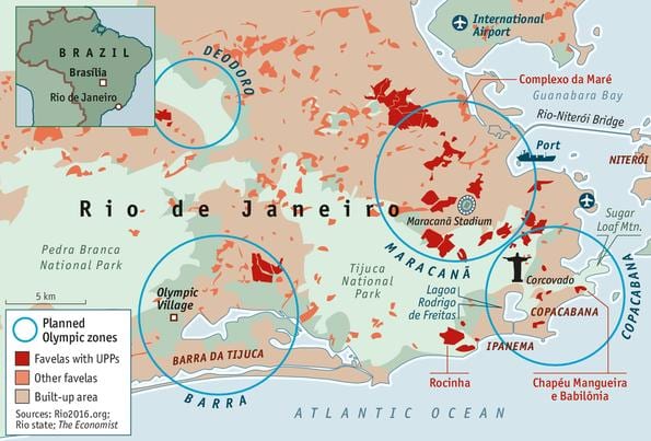 mapa bezpieczeństwa w Rio de Janeiro