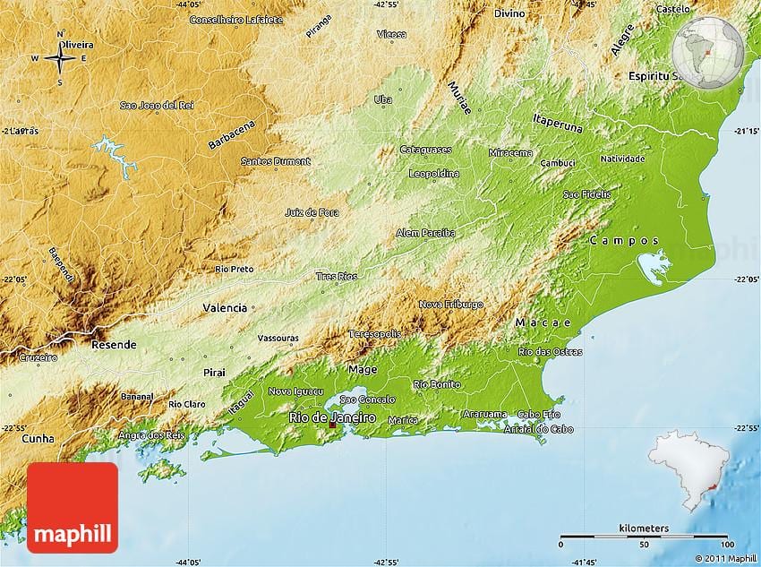 mapa geograficzna Rio de Janeiro