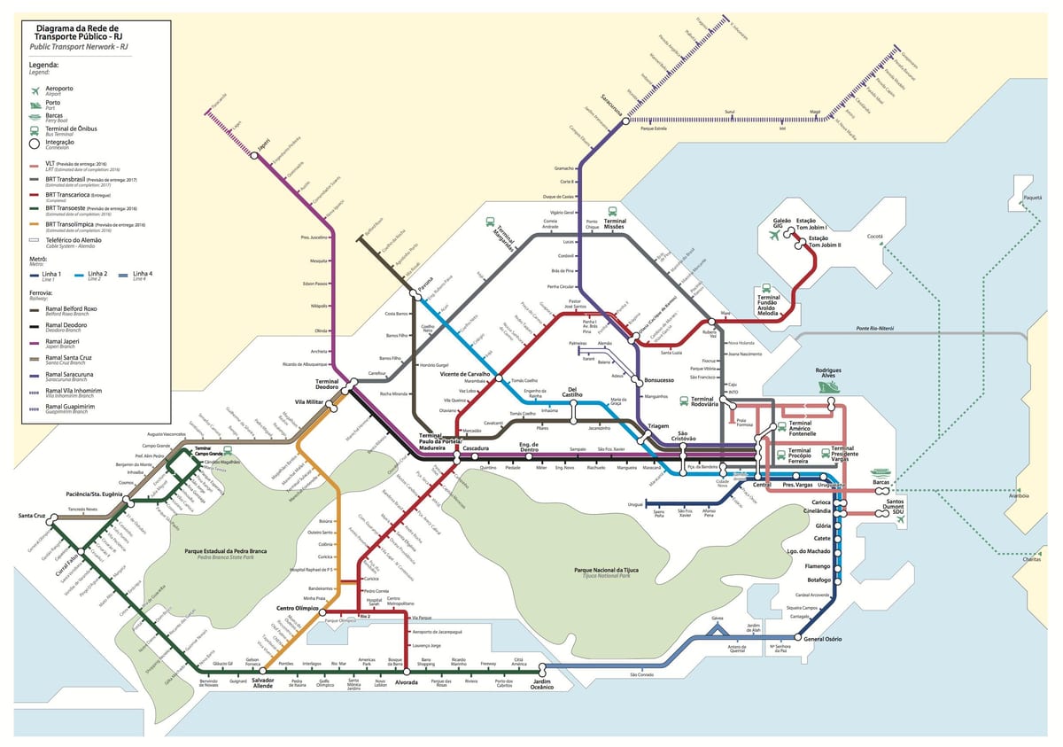 Rio transportową mapę