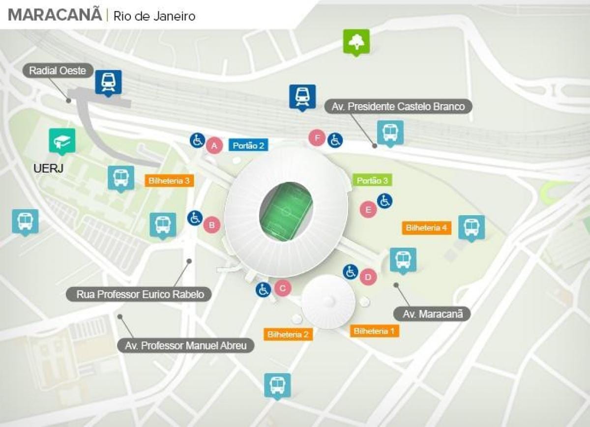 Rio de Janeiro stadion mapie