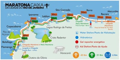 Mapa Rio марафонской trasy