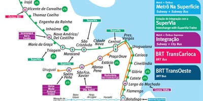 Rio de Janeiro na mapie metra