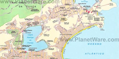 Mapa plaż w Rio de Janeiro